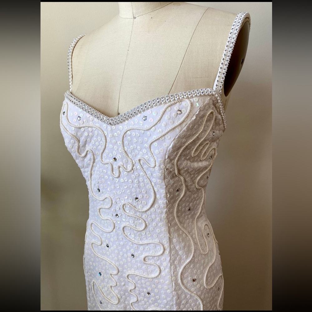 White Beaded Cocktail Dress